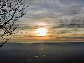 Sun rise Landscape mountain view Phu tabberk Phetchabun Thailand
