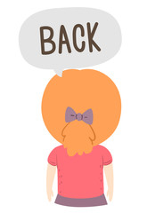 Kid Girl Naming Body Parts Back Illustration