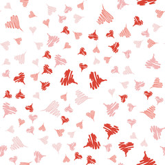 Seamless Modern grunge heart hand drawn set, great design for any purposes. Hand drawn red doodle grunge heart set. Modern red vector design. Seamless vector tile pattern. Doodle illustration