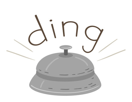 Call Bell Onomatopoeia Sound Ding Illustration