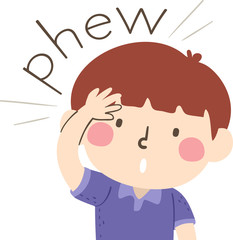 Kid Boy Relief Onomatopoeia Sound Phew