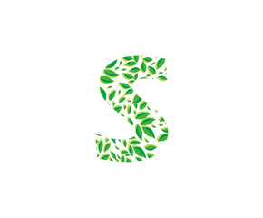 Letter S Leaves Nature Icon Vector Logo 
