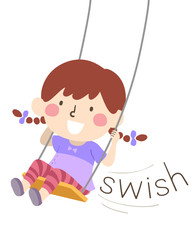 Kid Girl Swing Onomatopoeia Sound Swish