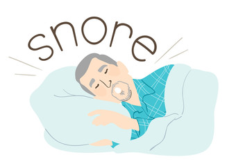 Senior Man Sleep Onomatopoeia Sound Snore
