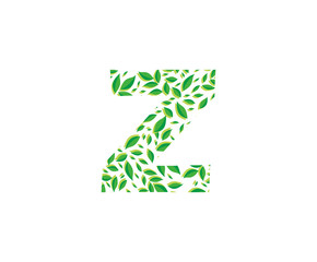 Letter Z Leaves Nature Icon Vector Logo 