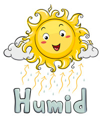 Mascot Sun Humid Illustration