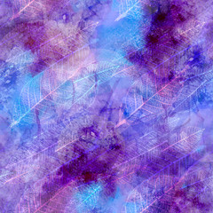 Abstract artistic backgrouns with autumn leaves stamps