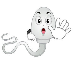 Sperm Mascot Stop Illustration