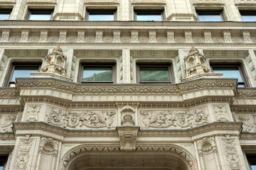 Beautiful Neo Gothic art detail of The Wrigley Building in Chicago,USA