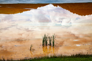 nature pollution from copper mine at lake Geamana, Romania