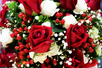 close up beautiful Red rose flower bouquet