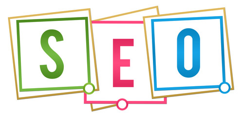 SEO - Search Engine Optimization Colorful Borders Blocks 