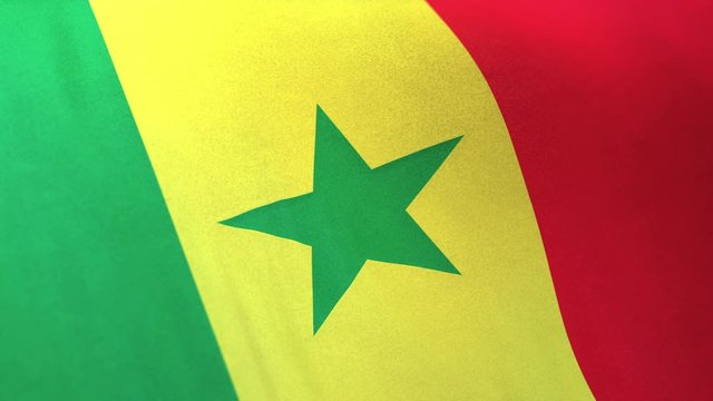 Republic of Senegal national flag seamlessly waving on realistic satin 29.97FPS