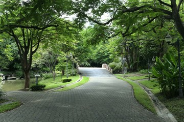 Walkways in public parks in Thailand