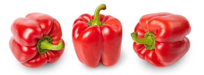 red peppers isolated on white background