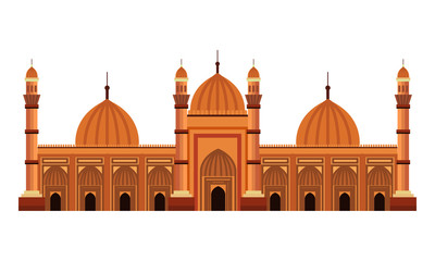 badshahi mosque building palace icon