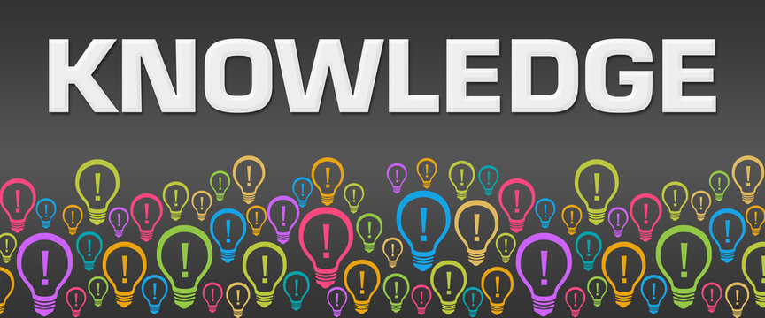 Knowledge Dark Colorful Bulbs With Text 
