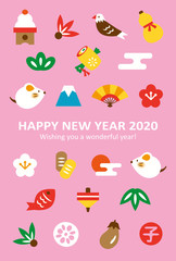 Rat & New Years Luck With Pink Background Vertical