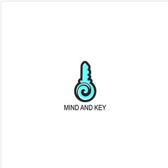 Mind and key logo design element