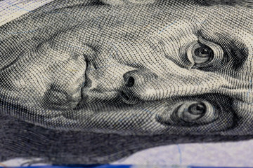 Dollar bill macro close up