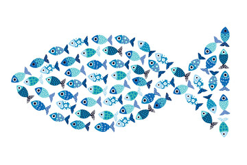 Fish from fish. Cute poster.