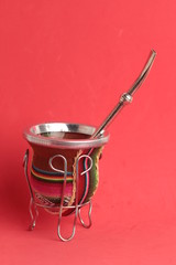 traditional yerba mate tea bowl popular in latin america
