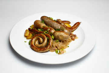 sausages and wieners with a vegetables