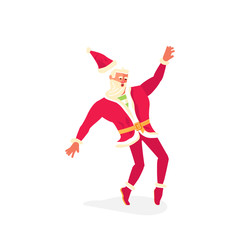 Young sporty Santa Claus dancing