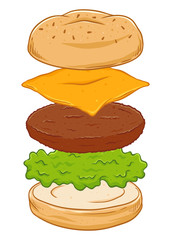 Burger Deconstruct Doodle - 287689218