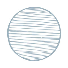 Oval. Hand drawn circle. Sketch drawing hatched circle. Part of set.