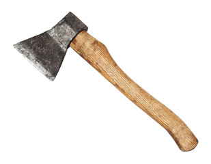 Old ax on isolated white background.psd