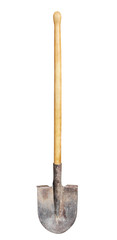 Old shovel on isolated white background
