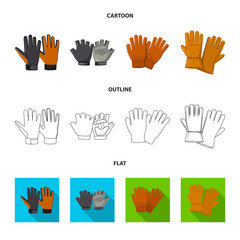 Isolated object of glove and winter symbol. Collection of glove and equipment vector icon for stock.