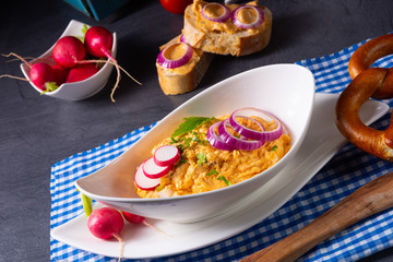 The perfect Bavarian obazda with radishes and onions