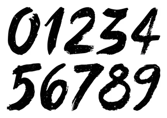 Fotobehang Brush Numbers Vector Set © PremiumGraphicDesign