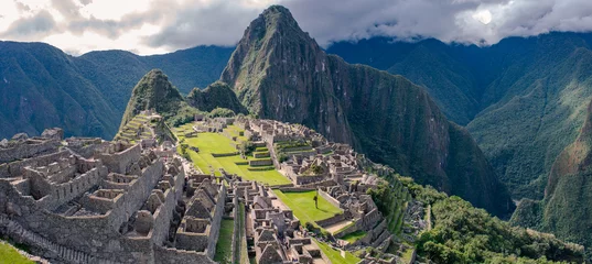 Cercles muraux Machu Picchu Panorama du Machu Picchu à Cusco, Pérou. Inca construit l& 39 une des sept nouvelles merveilles du monde.