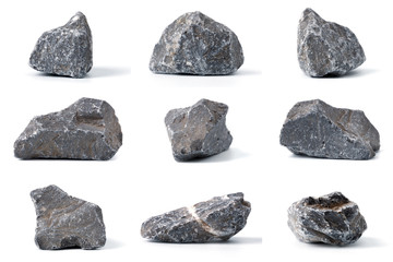 Group of Stones collection with soft shadow on white background.