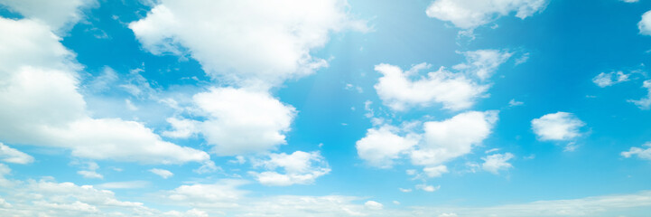 Naklejka na ściany i meble Beautiful blue sky cloudsfor background. Panorama of sky.