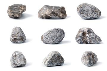 Group of Stones collection with soft shadow on white background.