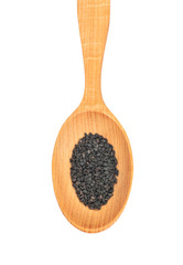Black sesame in spoon