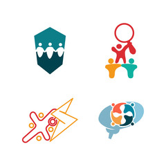 Commitment Teamwork Together Business Logo Illustration Vector