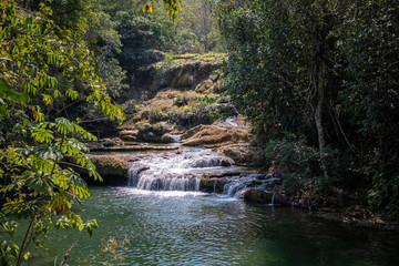 waterfalls in the middle of the brazilian jungle
