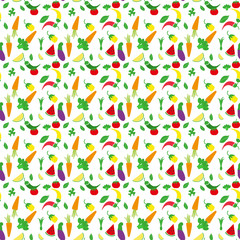 Obraz premium Seamless background with fruits, vegetables, berries. eps 10