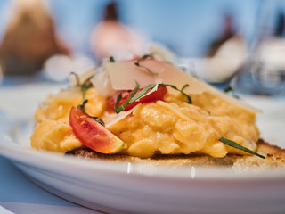 Traditional Greek food in cafe