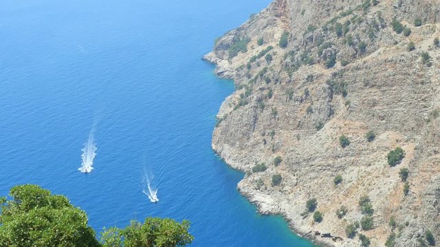 Beautiful aerial view of The Butterfly Valley in Fethiye, Turkey