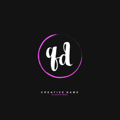 Obraz premium Q D QD Initial logo template vector. Letter logo concept with background template.