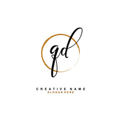 Q D QD Initial logo template vector. Letter logo concept with background template.
