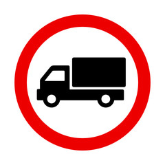 znak zakazu dla samochodów ciężarowych