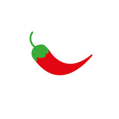 Red chili pepper icon. Flat design. Vector. eps 10