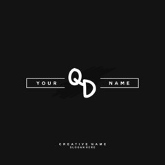 Q D QD Initial logo template vector. Letter logo concept with background template.